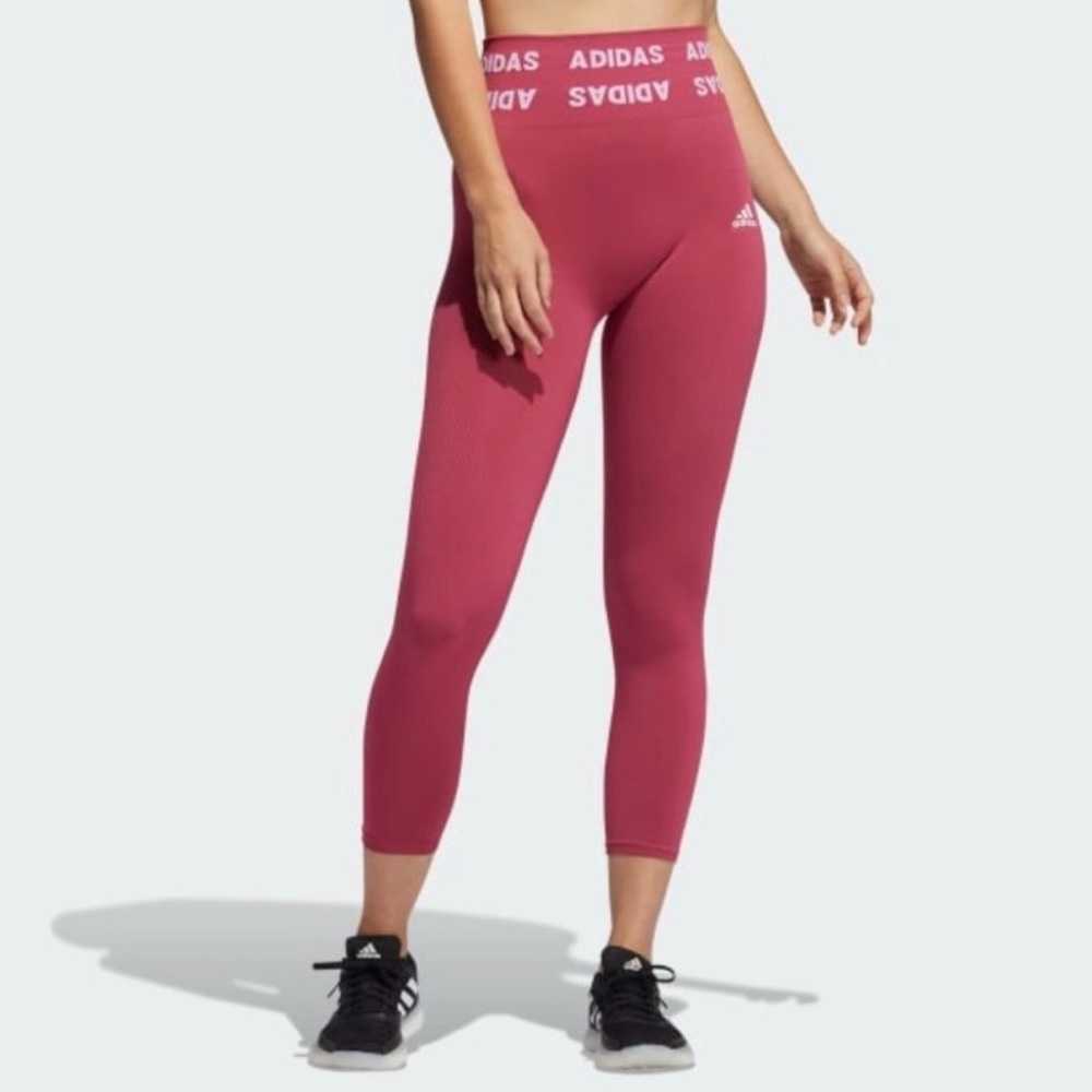 Adidas GM5156 Training Aeroknit 7/8 High Rise Tights Wild Pink